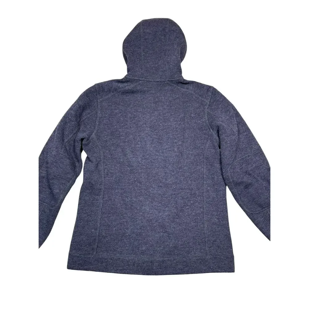L.L.Bean Purple Gray Wool Tek Full-Zip Fleece Lined Hooded Jacket Men's Small